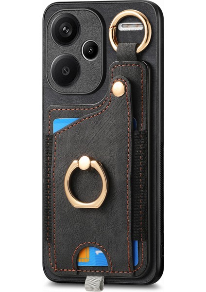 Xiaomi Redmi Note 13 Pro+ 5g Retro Deri Arka Kapak Halkası Kart Tutucu ile (Yurt Dışından)