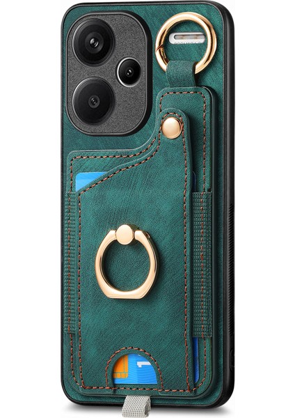 Xiaomi Redmi Note 13 Pro+ 5g Retro Deri Arka Kapak Halkası Kart Tutucu ile (Yurt Dışından)