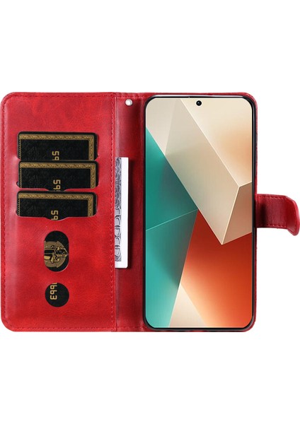 Xiaomi Redmi Note 13 5g Deri Kılıf Fermuarı Cüzdan Buzağı Dokusu Telefon Stand Kapağı (Yurt Dışından)