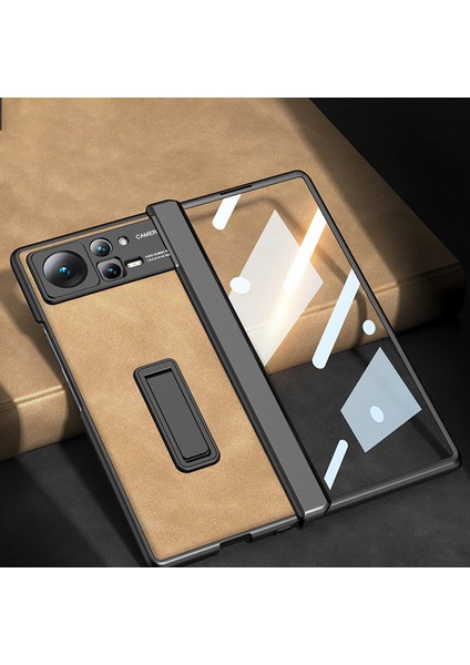 Xiaomi Mix Fold 2 5g Mat Deri Kılıf Kickstand Telefon Kapağı (Yurt Dışından)