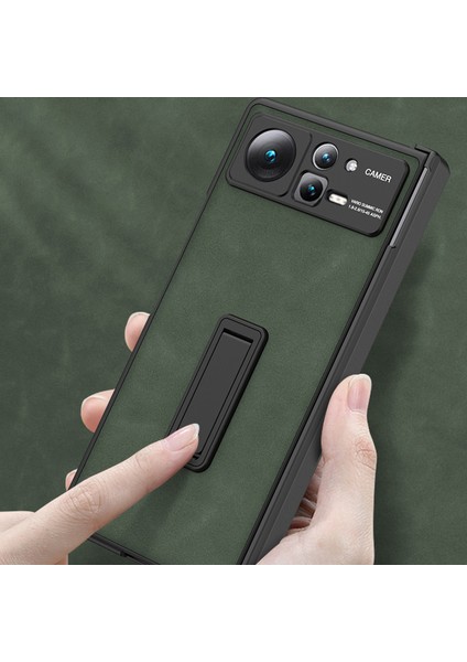 Xiaomi Mix Fold 2 5g Mat Deri Kılıf Kickstand Telefon Kapağı (Yurt Dışından)