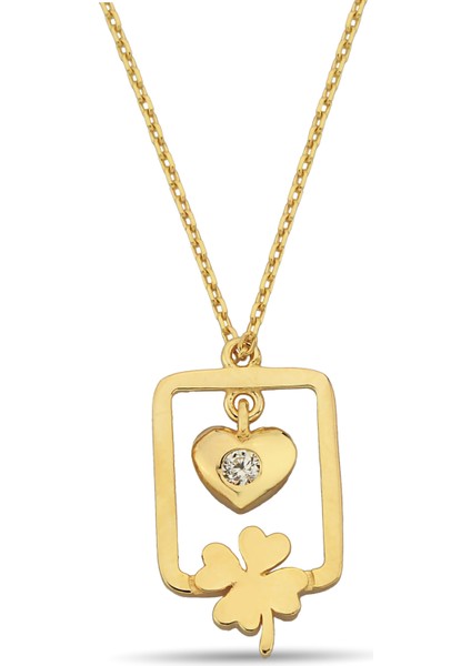 Yonca Kalpli Altın Kolye KLYCGK073