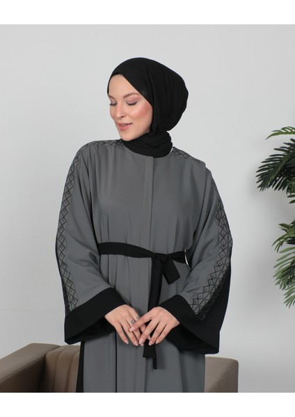 Nakışlı Cupra Kumaş Abaya-Kimono modelleri