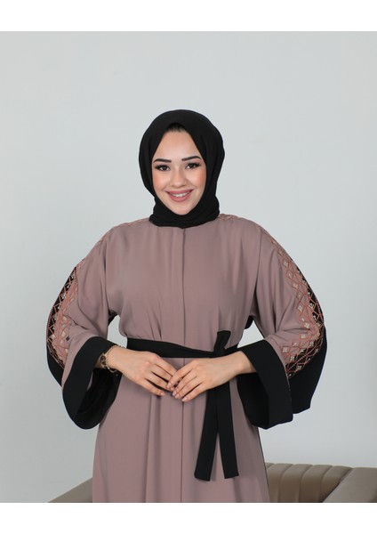 Nakışlı Cupra Kumaş Abaya-Kimono modelleri