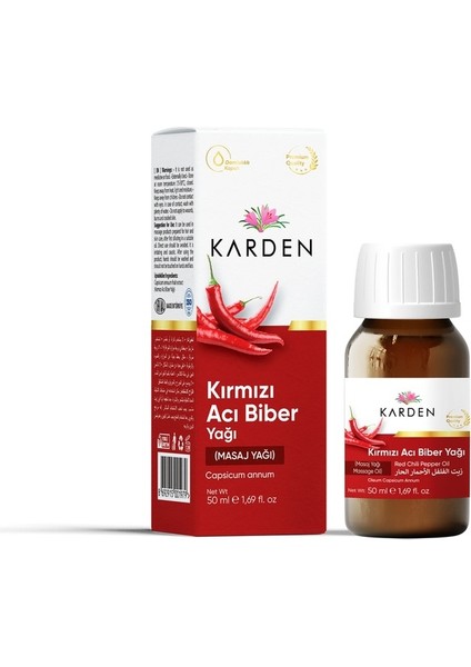 Karden Kırmızı Acı Biber Yağı 50 ml