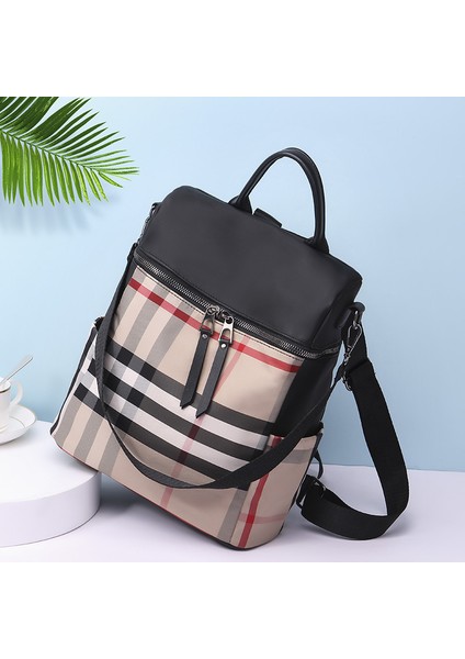 Yeni Ekose Avrupa ve Amerikan Çift Kullanımlı Sırt Çantası (Yurt Dışından)