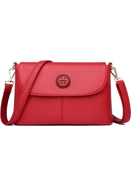 Basit Orta Yaşlı Anne Çantası Doku Crossbody Küçük Kare Çanta (Yurt Dışından)