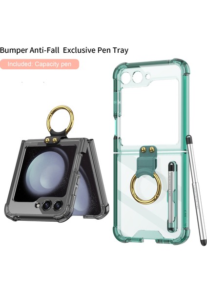 Z Flip5 Için 5g Case Ring Kickstand Tpu Telefon Kapağı, Stylus/küçük Ekranlı Film-Şöhretli Siyah (Yurt Dışından) fiyatları