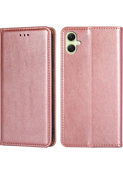 Samsung Galaxy A05 4g Için Cüzdan-Rose Gold ile Manyetik Otomatik Kapalı Deri Cep Telefonu Kılıfı (Yurt Dışından)