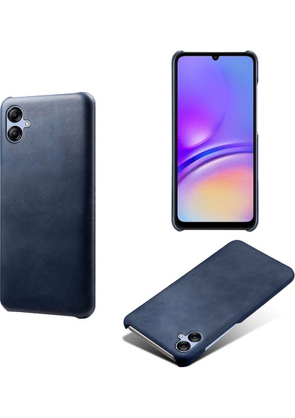 Samsung Galaxy A05 4g Buzağı Dokusu Pu Derisi+Pc Telefon Kılıfı Kıç Çizgiye Karşı Telefon Kapak Mavisi (Yurt Dışından)