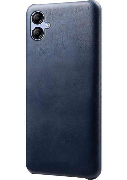 Samsung Galaxy A05 4g Buzağı Dokusu Pu Derisi+Pc Telefon Kılıfı Kıç Çizgiye Karşı Telefon Kapak Mavisi (Yurt Dışından)