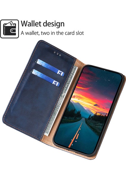 Samsung Galaxy A05 4g Için Cüzdan Mavisi ile Manyetik Otomatik Kapalı Deri Cep Telefonu Kılıfı (Yurt Dışından)