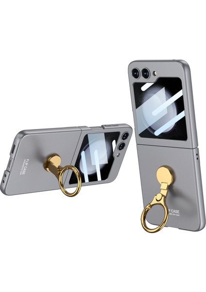 Samsung Galaxy Z Flip5 5g Ince Telefon Kılıfı Sert Pc Kickstand Kapak Küçük Ekranlı Film-Gre (Yurt Dışından)