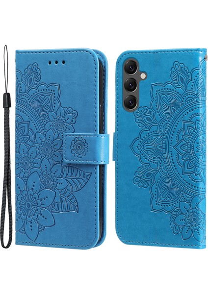 Seashell Digital Samsung Galaxy A25 5g Case Cüzdan Pu Deri+Tpu Anti-Fall Telefon Kapak Mavisi (Yurt Dışından)