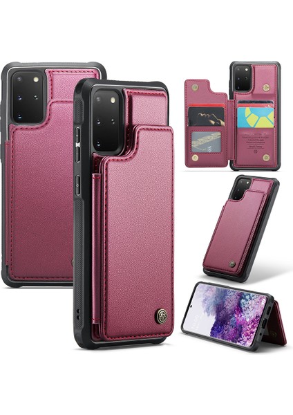 Samsung Galaxy S20 Için Artı 4g/5g Case 5 Kart Yuvaları Telefon Kickstand Kapak-Kırmızısı (Yurt Dışından)