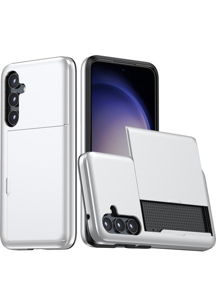 Samsung Galaxy S24 Telefon Kılıfı Tpu+Pc Çift Katman Koruyucu Kapak Silver (Yurt Dışından)