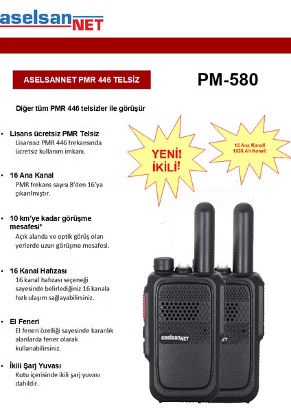 PM-580 Pmr Ikili El Telsizi