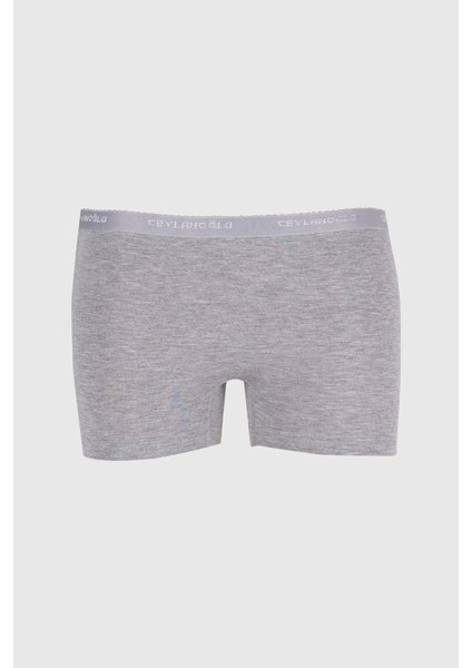 4'lü Bayan Likralı Mini BOXER-234 Gri