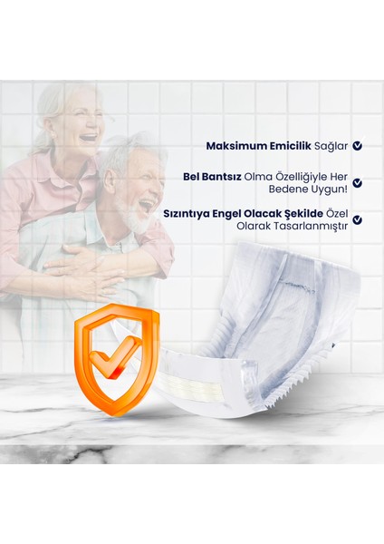Anatomik Hasta Bezi Büyük Boy (L) 40 Adet (Belbantsız) + Yanında Islak Mendil