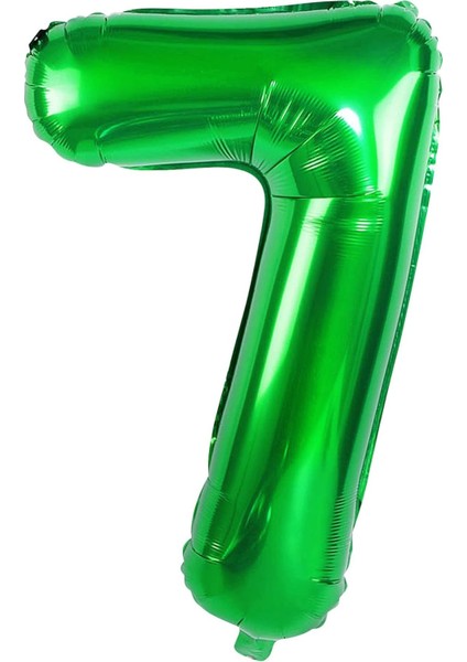 7 Rakam Koyu Yeşil Folyo Balon 80 cm