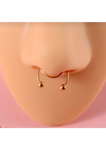 Gold Renk 316 L Paslanmaz Çelik Fake Piercing Sıkıştırmalı Labret Piercing Delik Gerektirmez fırsatları