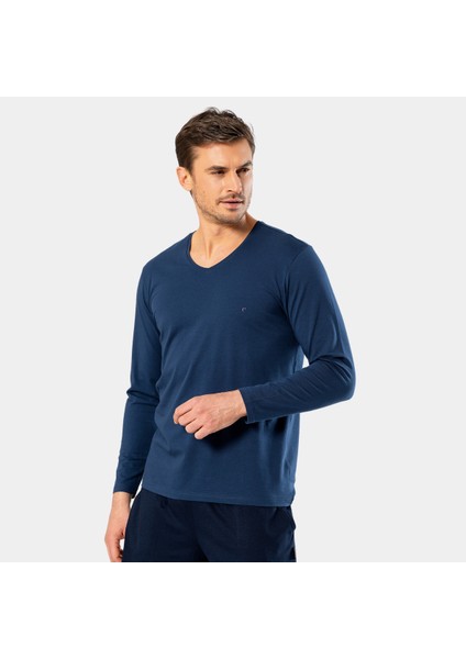Erkek V Yaka Uzun Kollu T-Shirt modelleri