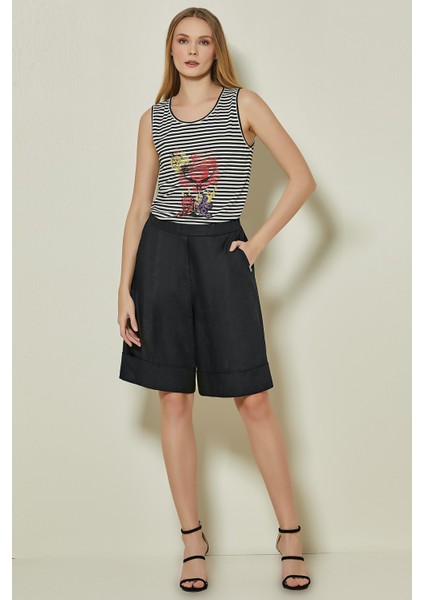 Yuvarlak Yaka Siyah Penye Atlet