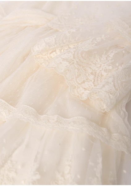 Abel&lula Kısa Kol Tül Işlemeli Kız Çocuk Elbise modelleri