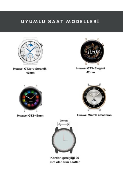 Huawei Watch Kadın Deri Kordon Huawei Watch 4 Gt Gt 2 Gt 3 Pro 43MM Fashion Seramik Elegant 42MM 20MM Hakiki Deri Kayış Yeşil