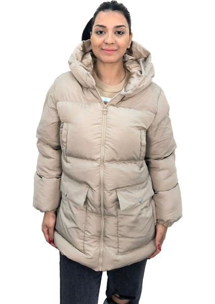 Kapüşonlu 4 Cepli Şişme Mont