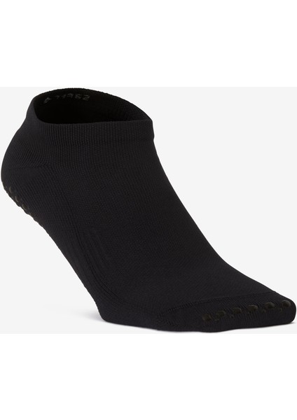 Domyos Kadın Siyah Kaymaz Spor Çorabı 500 - Fitness Hafif Antrenman