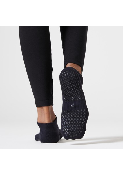 Domyos Kadın Siyah Kaymaz Spor Çorabı 500 - Fitness Hafif Antrenman fiyatları