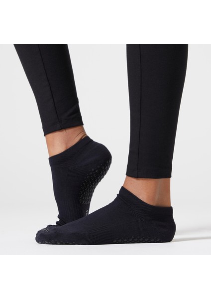 Domyos Kadın Siyah Kaymaz Spor Çorabı 500 - Fitness Hafif Antrenman fırsatları