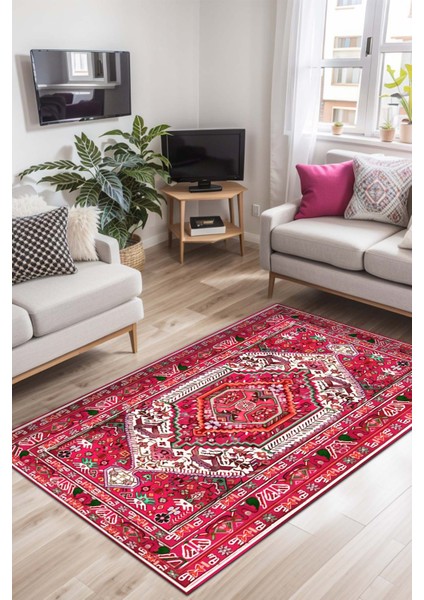 Zaren Vintage Kadife Yıkanabilir Kaymaz Pamuk Tabanlı Salon Halısı fiyatları
