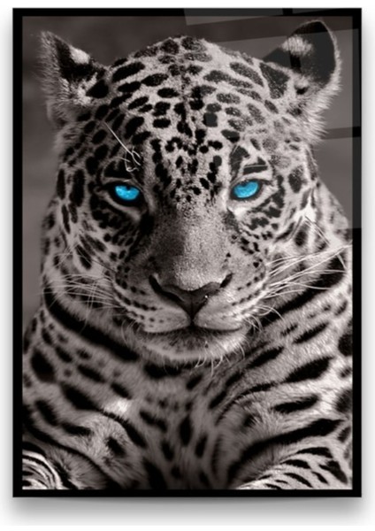 Cam Tablo, Dekoratif Baskı Leopar Dikey Cam Tablo