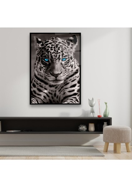 Cam Tablo, Dekoratif Baskı Leopar Dikey Cam Tablo