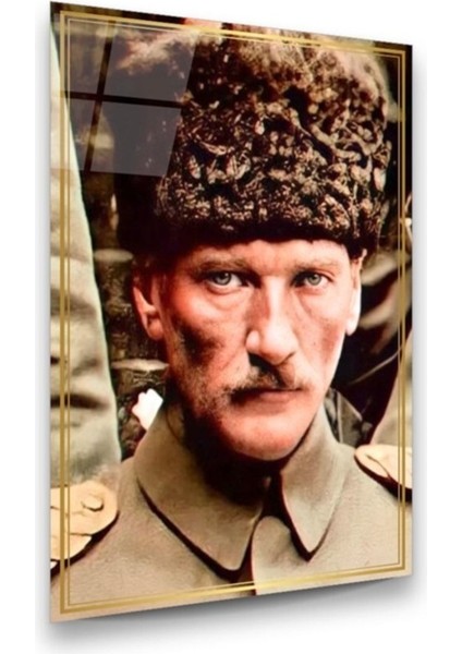 Cam Tablo, Dekoratif Baskı Atatürk Dikey Cam Tablo