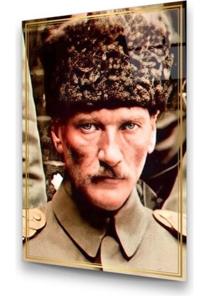 Cam Tablo, Dekoratif Baskı Atatürk Dikey Cam Tablo modelleri