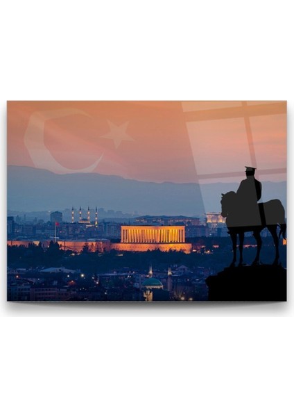 Cam Tablo, Dekoratif Baskı Ankara Manzara Yatay Cam Tablo