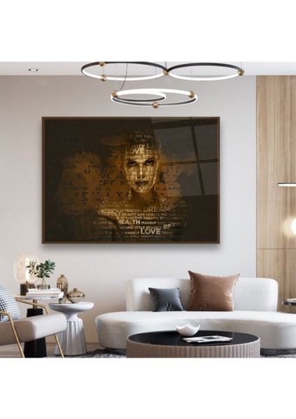 Cam Tablo, Dekoratif Baskı Kadın ve Yazılar Yatay Cam Tablo fırsatları