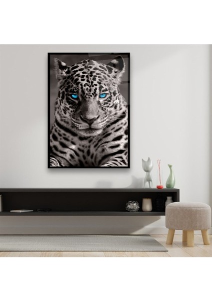 Cam Tablo, Dekoratif Baskı Leopar Dikey Cam Tablo