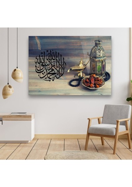 Cam Tablo, Dekoratif Baskı Tesbihat Yatay Cam Tablo