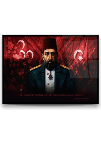 Cam Tablo, Dekoratif Baskı Sultan Abdülhamid Yatay Cam Tablo fiyatları