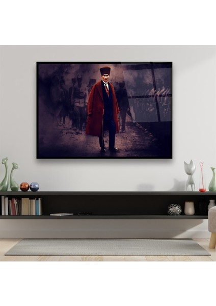 Cam Tablo, Dekoratif Baskı Atatürk Yatay Cam Tablo