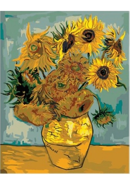 Van Gogh Ayçiçekleri Kasnaklı Sayılarla Boyama Seti