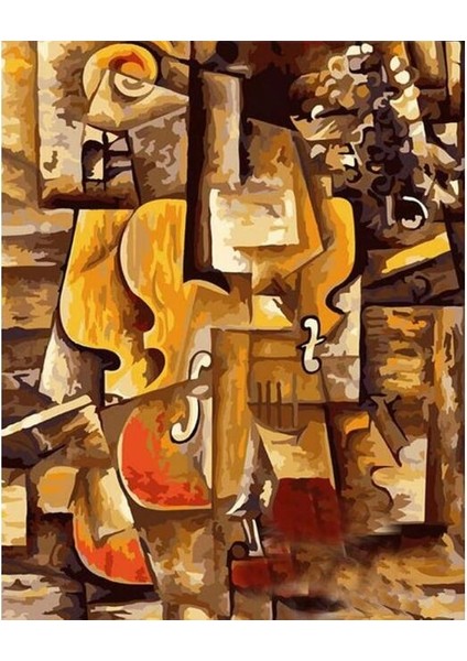 Picasso Keman ve Üzümler Kasnaklı Sayılarla Boyama Seti
