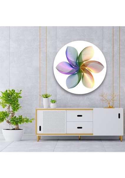 Cam Tablo, Dekoratif Baskı Soyut Geometrik Yuvarlak Cam Tablo