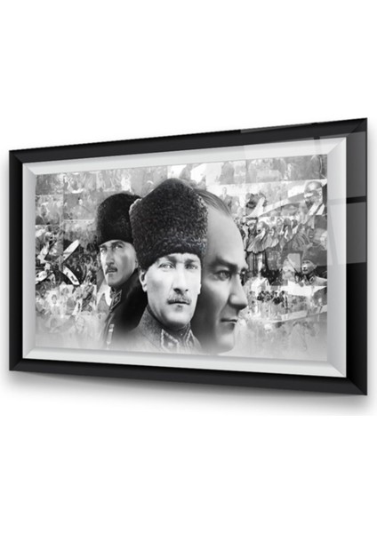 Cam Tablo, Dekoratif Baskı Atatürk Yatay Cam Tablo