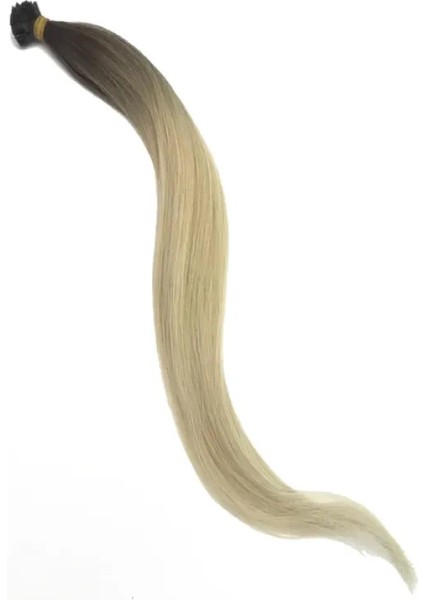 Açık Kumral Ombreli Platin Mikro Kaynak Saç 50 Adet 70 cm (0.6) Grm Gerçek Özbek Platin Saç
