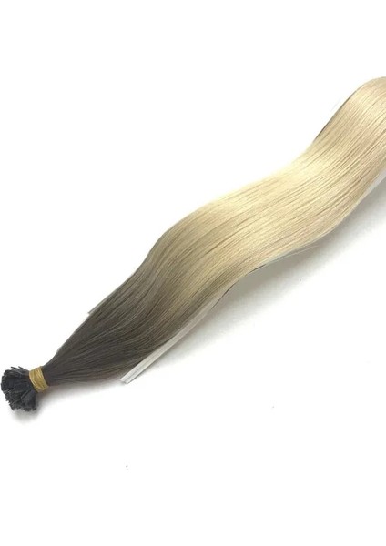 Açık Kumral Ombreli Platin Mikro Kaynak Saç 50 Adet 70 cm (0.6) Grm Gerçek Özbek Platin Saç